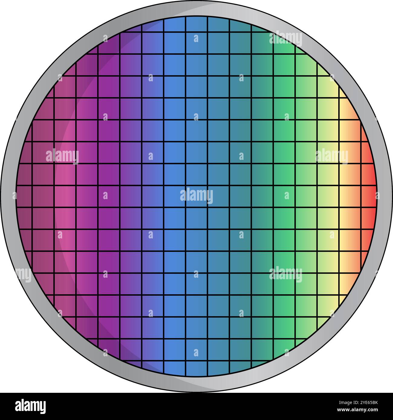 Moderne Silikonwafer-Ikone. Herstellungsmaterial für Halbleiter. Editierbarer Vektor. Stock Vektor