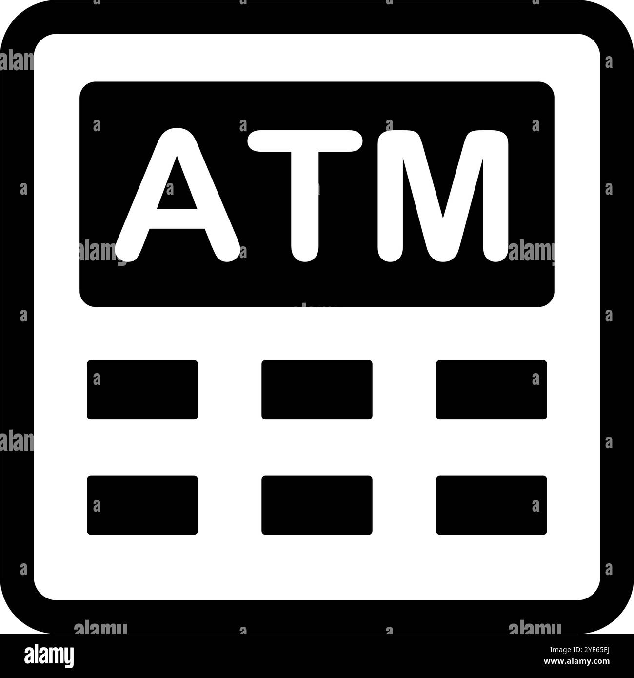 Einfaches ATM-Symbol. Geldschublade. Editierbarer Vektor. Stock Vektor