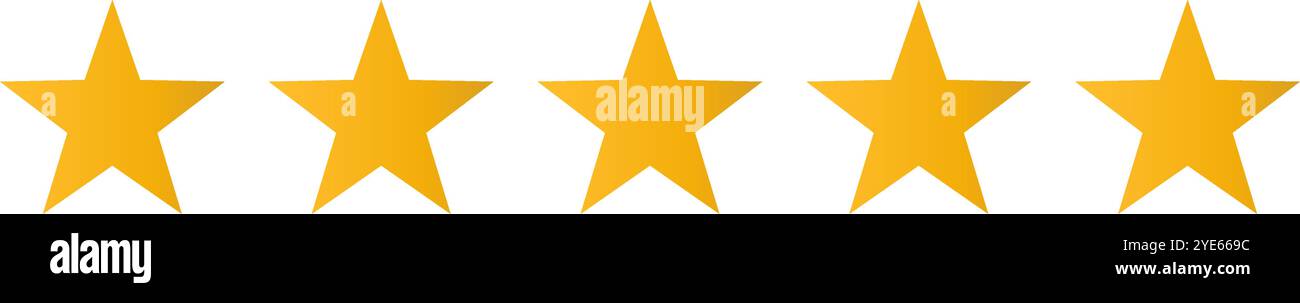 Symbol mit fünf Sternen. Editierbarer Vektor. Stock Vektor