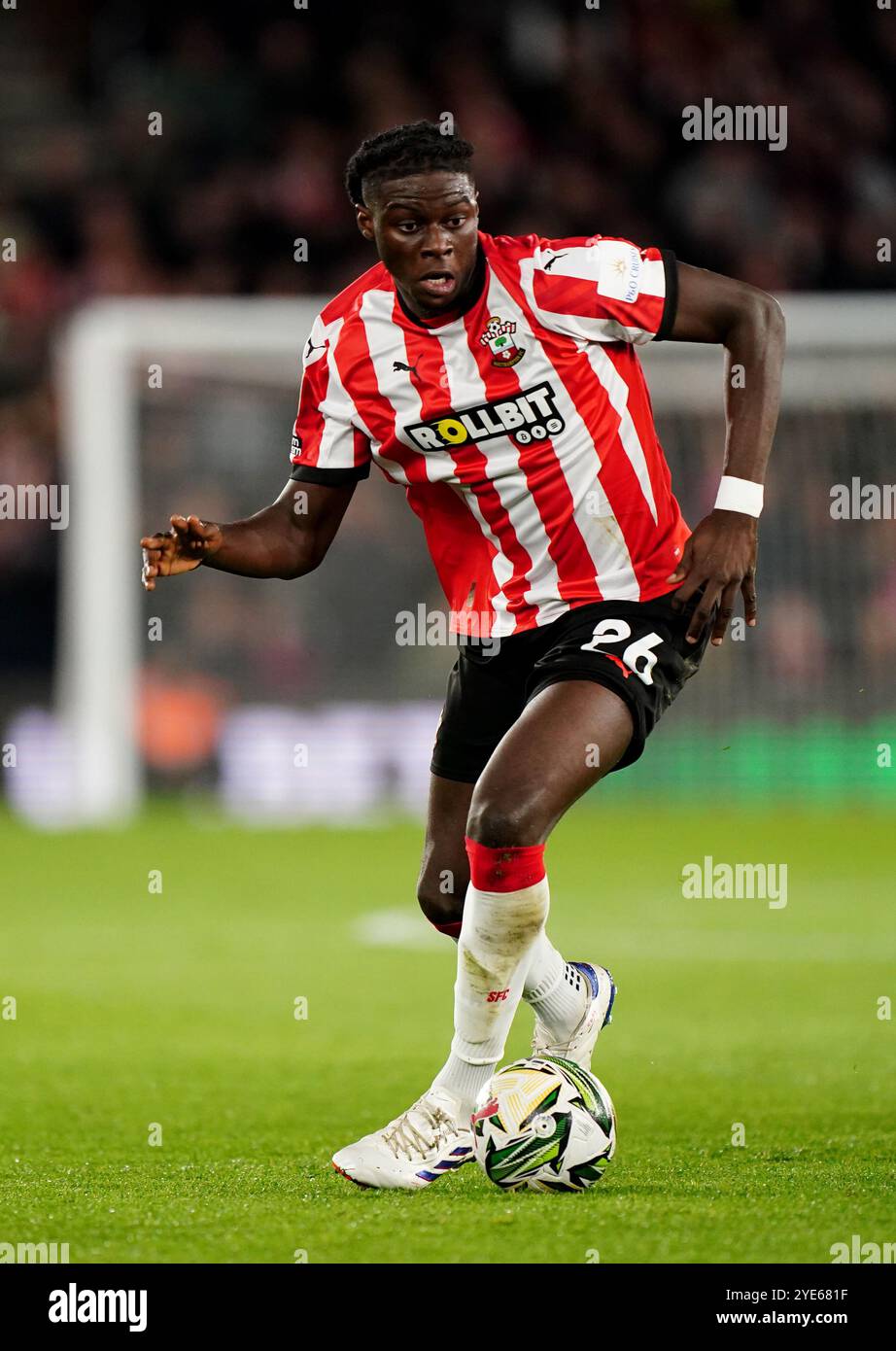 Lesley Ugochukwu aus Southampton während des Spiels der vierten Runde des Carabao Cup im St. Mary's Stadium. Bilddatum: Dienstag, 29. Oktober 2024. Stockfoto