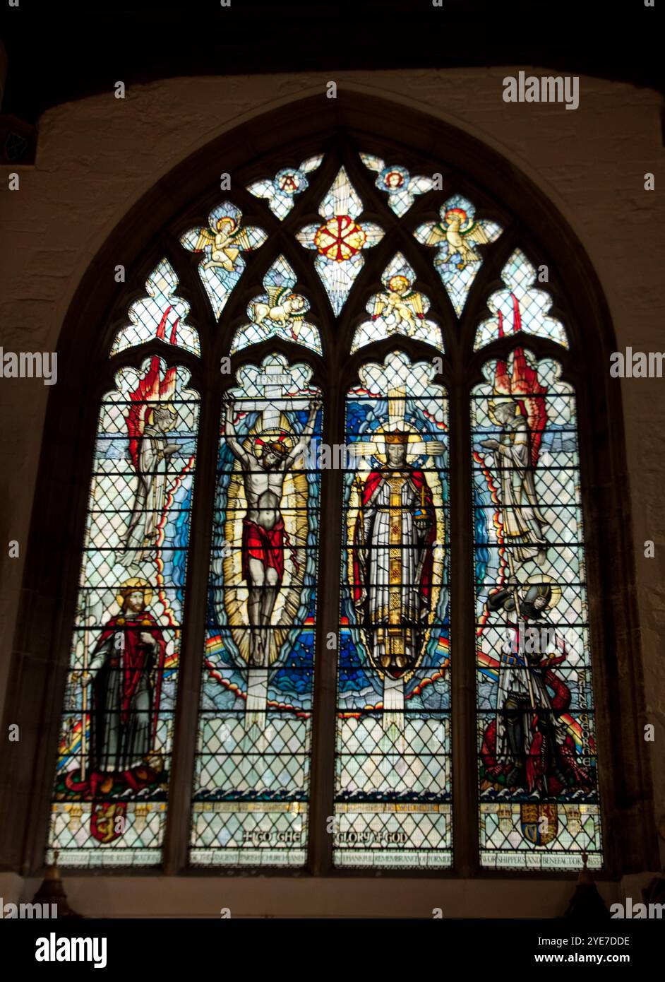 Buntglasfenster, St. Olave's Church, City of London, England, Vereinigtes Königreich Stockfoto Buntglasfenster, St. Olave's Church, City of London, England, Vereinigtes Königreich Stockfoto