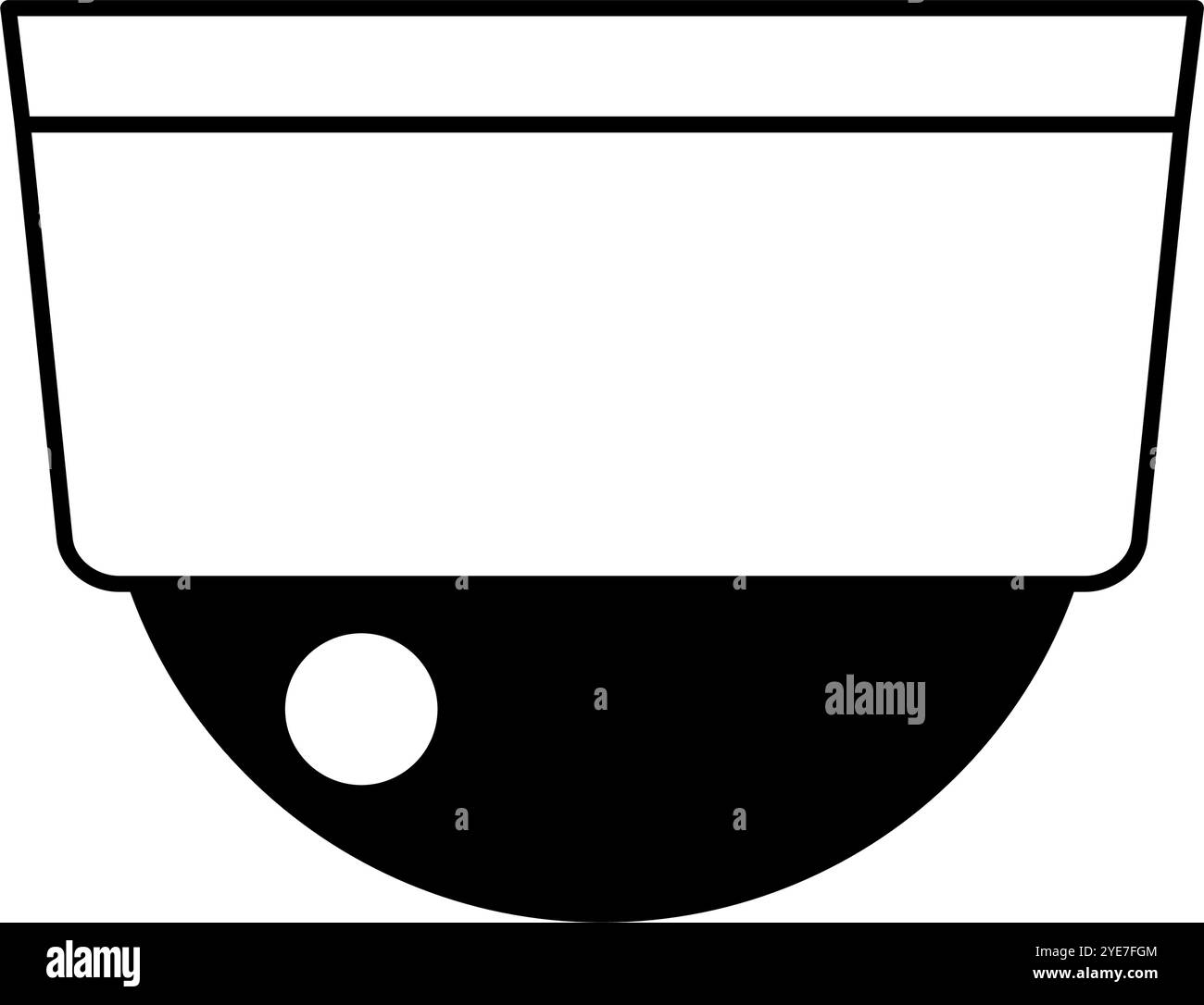 Überwachungskamera, Kriminalprävention und Haussicherheit Schwarz-weiß-Symbole, Vektor-Illustration Stock Vektor