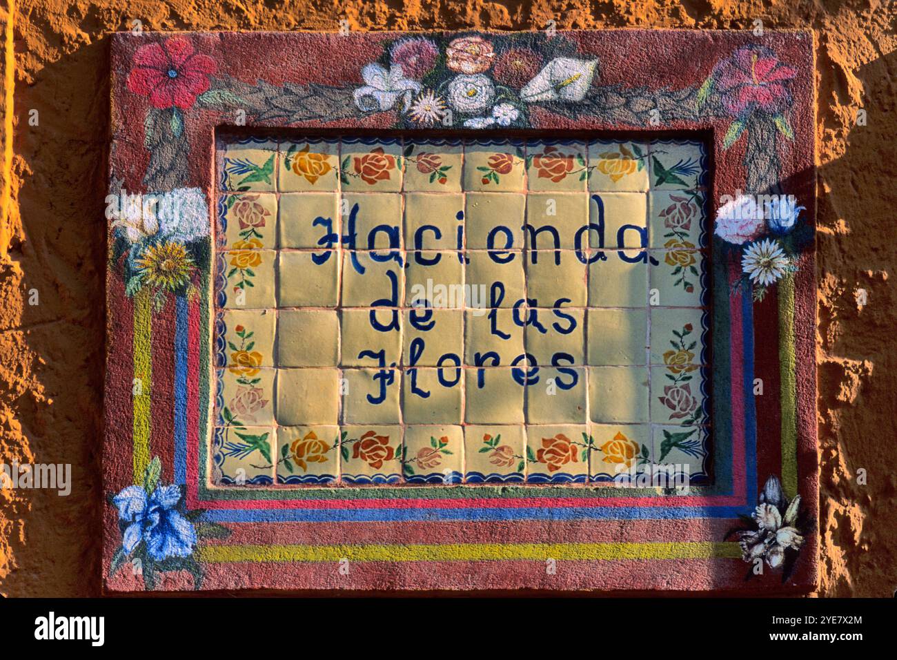 Hotelschild in San Miguel de Allende, Mexiko Stockfoto