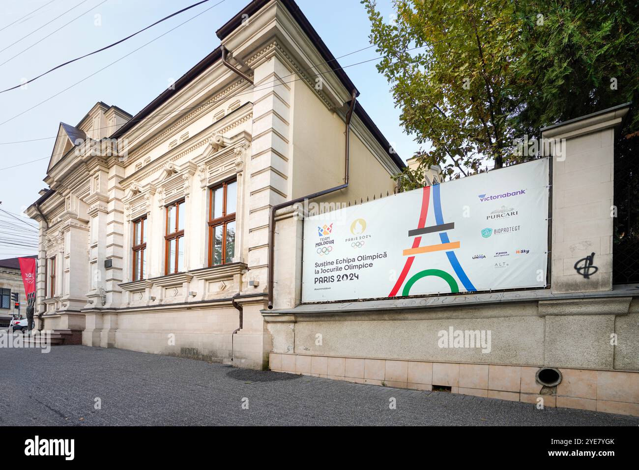 Chisinau, Moldawien. Oktober 2024. Blick auf das Hauptquartier des Nationalen Olympischen Komitees der Republik Moldau im Stadtzentrum Stockfoto