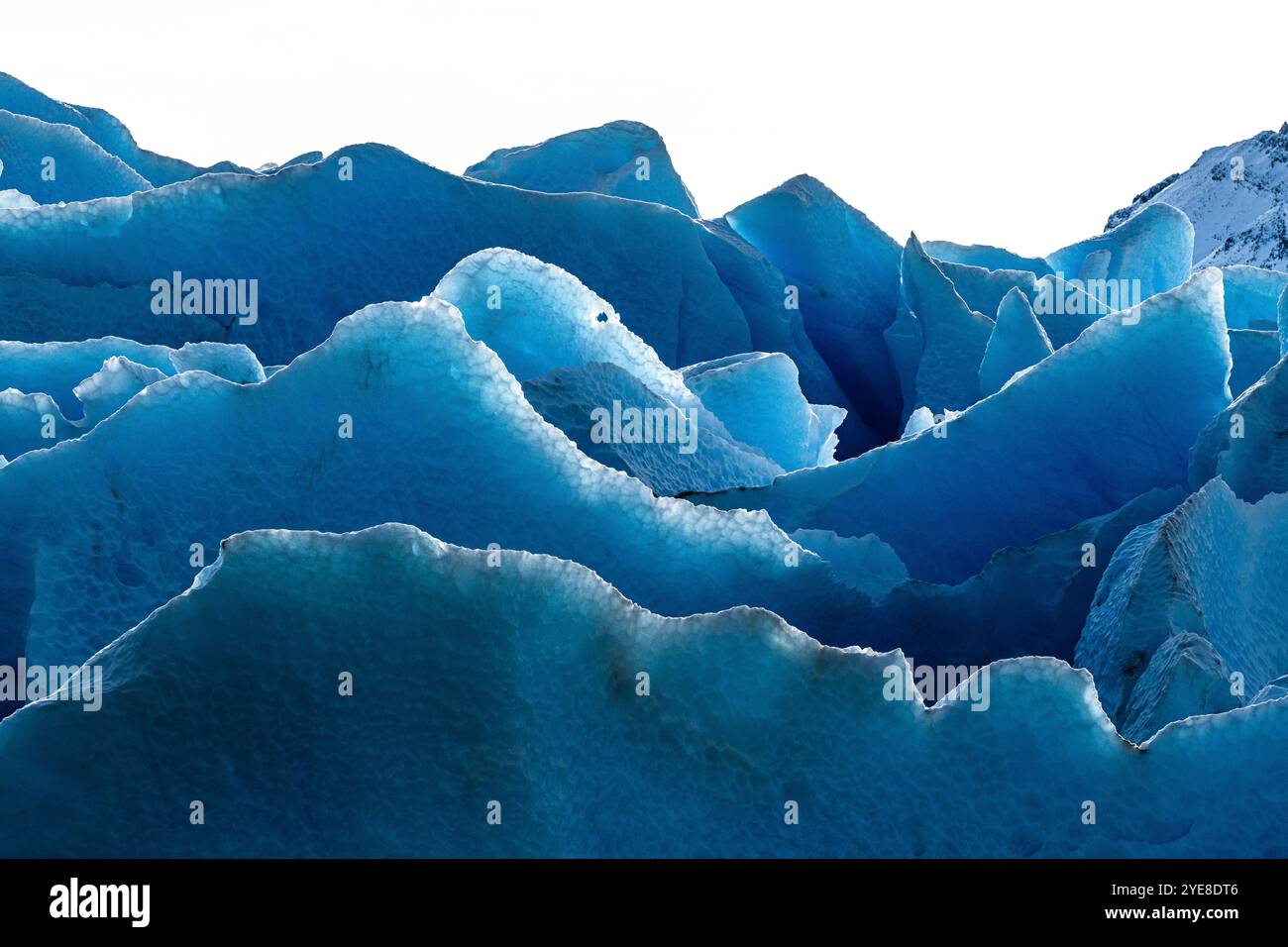 Eismuster vom Gray Glacier im Süden Chiles, Torres del Paine Nationalpark Stockfoto