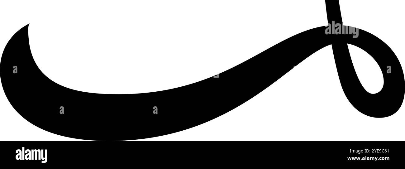 Schwarzer Pinselstrich auf weißem Hintergrund, perfekt für moderne Designs. Einfach, elegant, ideal für moderne Projekte Stock Vektor