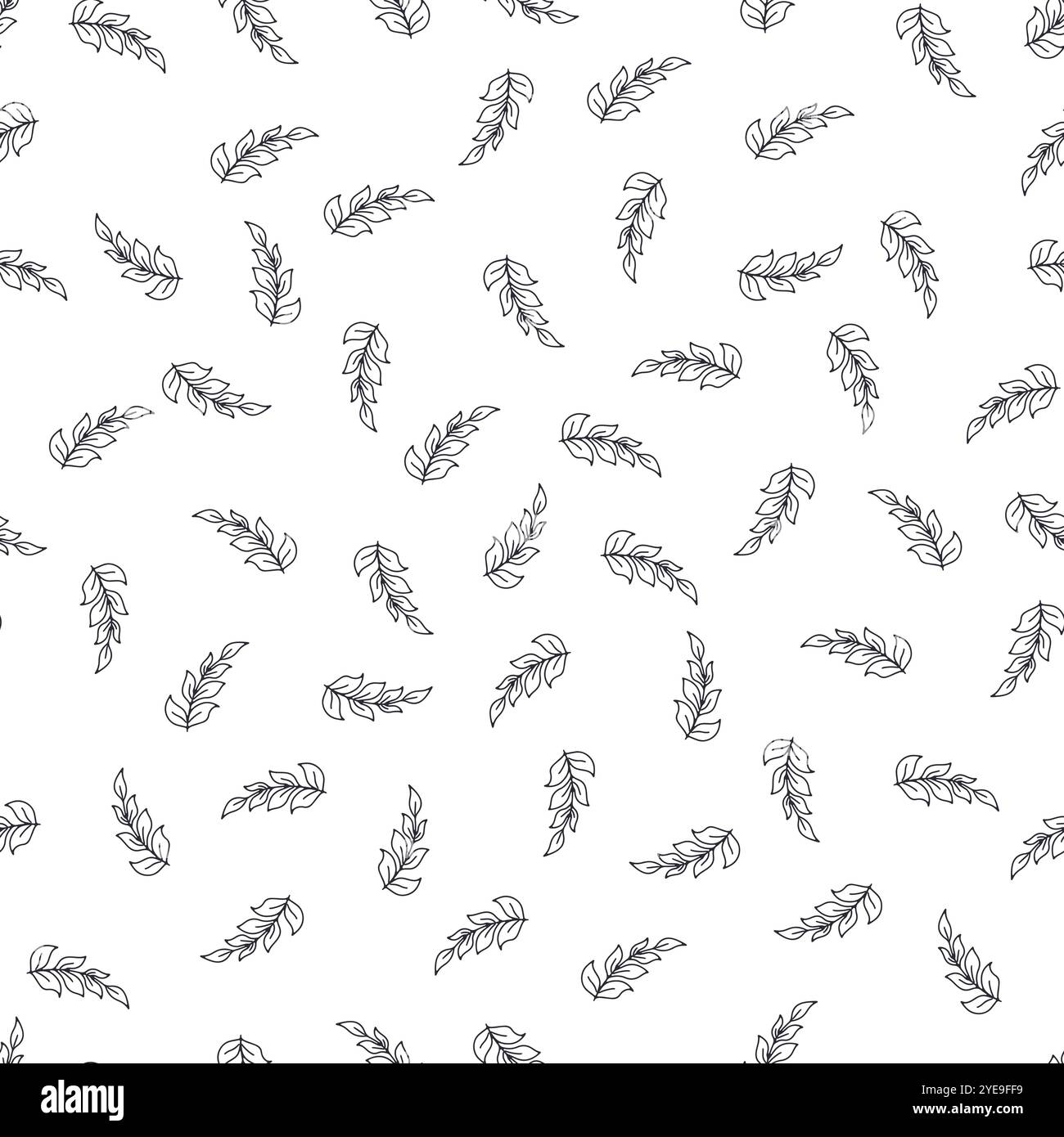 Handgezeichnetes nahtloses Muster mit Blättern Stock Vektor