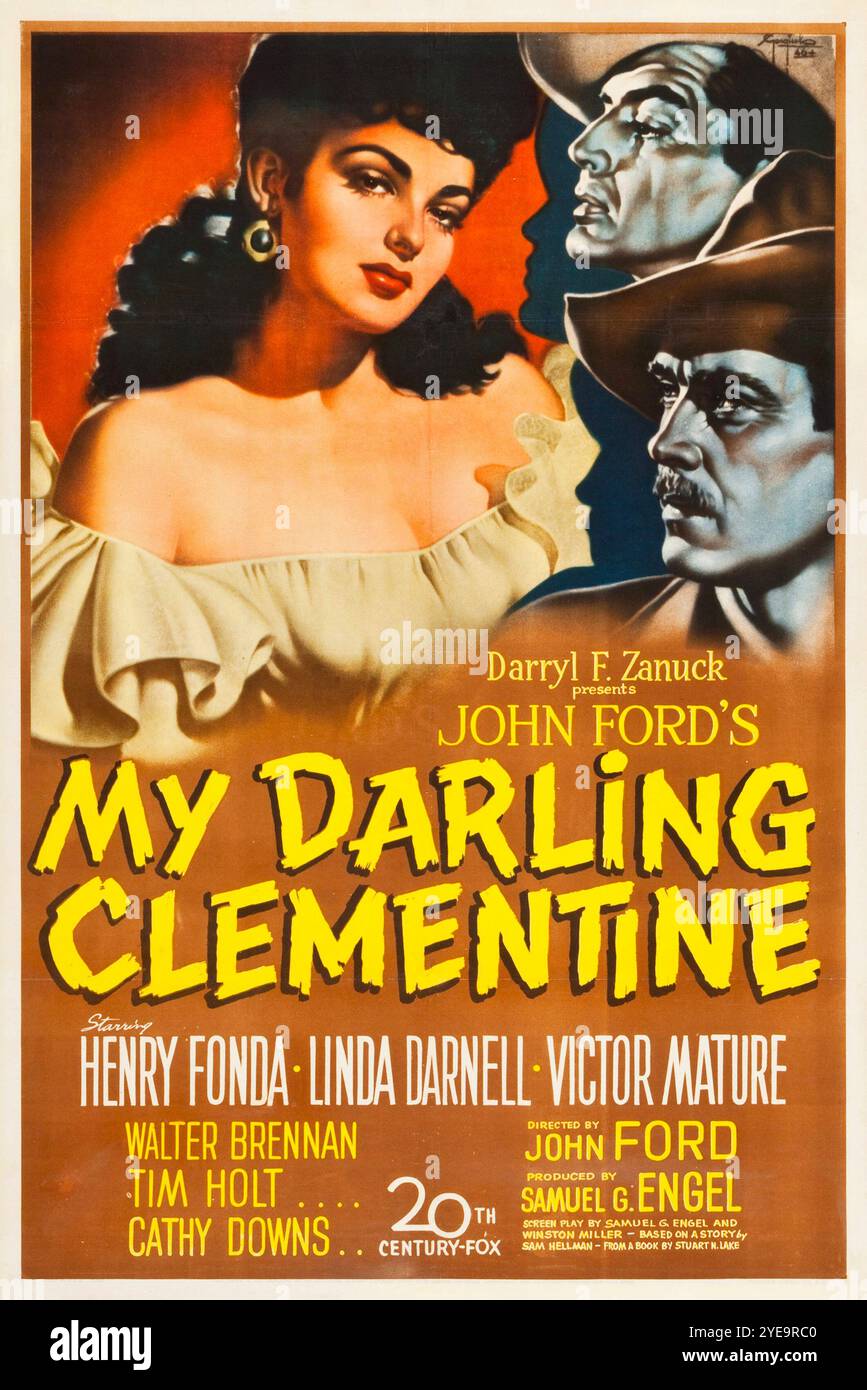 John Fords My Darling Clementine feat Henry Fonda, Linda Darnell, Victor Mature, 1946. Stockfoto