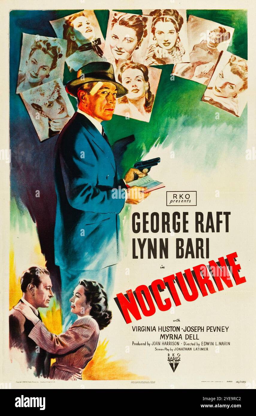 Nocturne, Filmplakat, George Raft, Lynn Bari, RKO 1946 Stockfoto