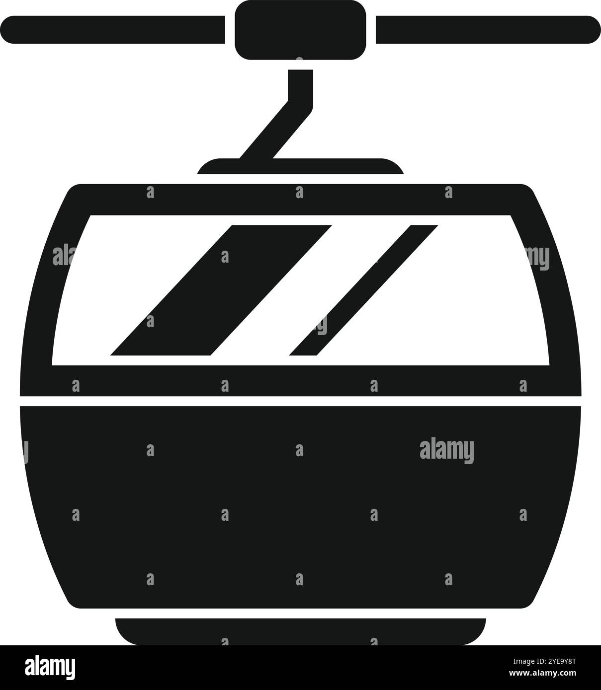 Die Seilbahn steigt auf einen Berg und bietet eine atemberaubende Aussicht Stock Vektor