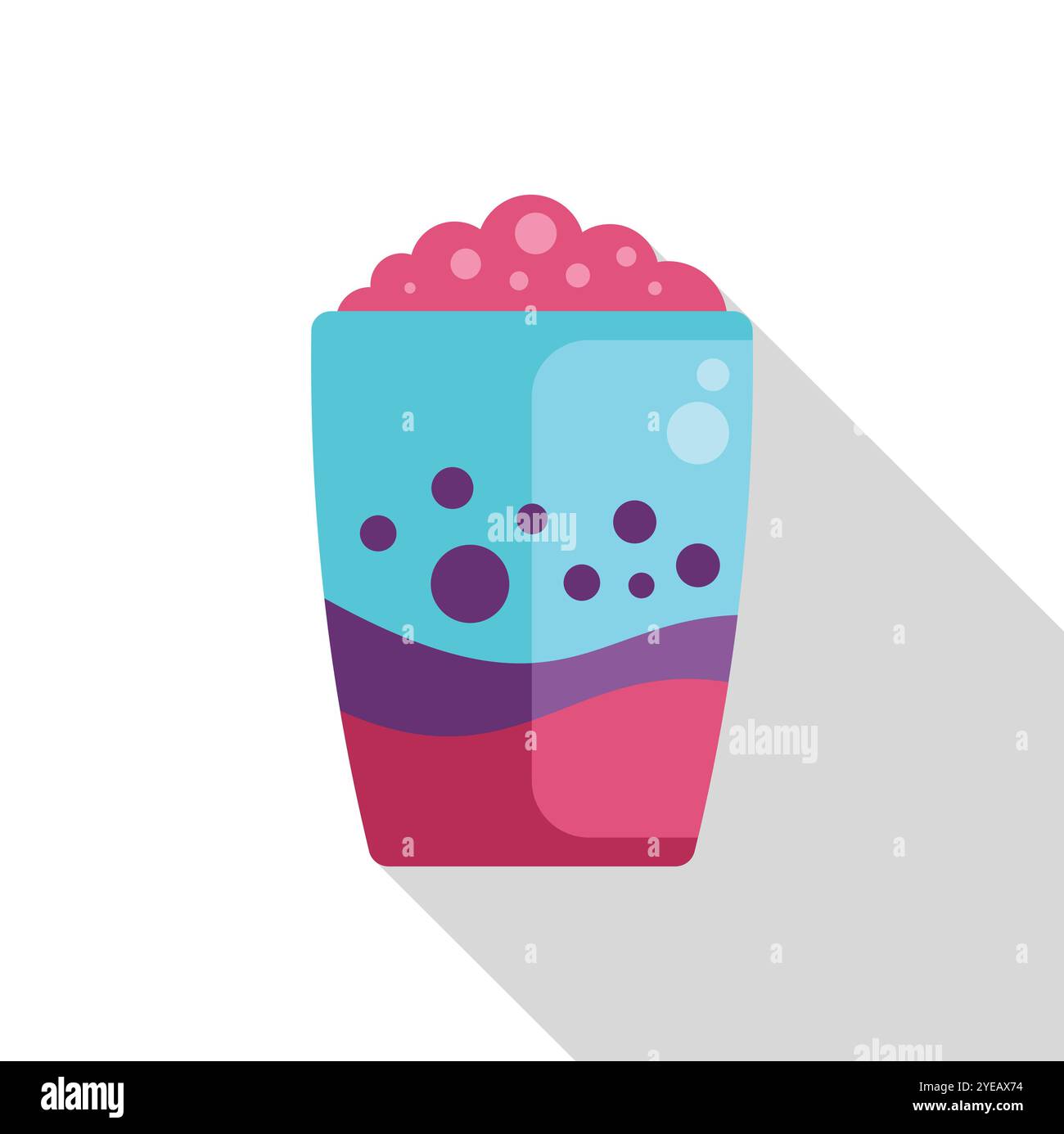 Erfrischender Sprudeltee in einer farbenfrohen Tasse mit rosa Tapiokaparlen, einem beliebten taiwanesischen Getränk Stock Vektor