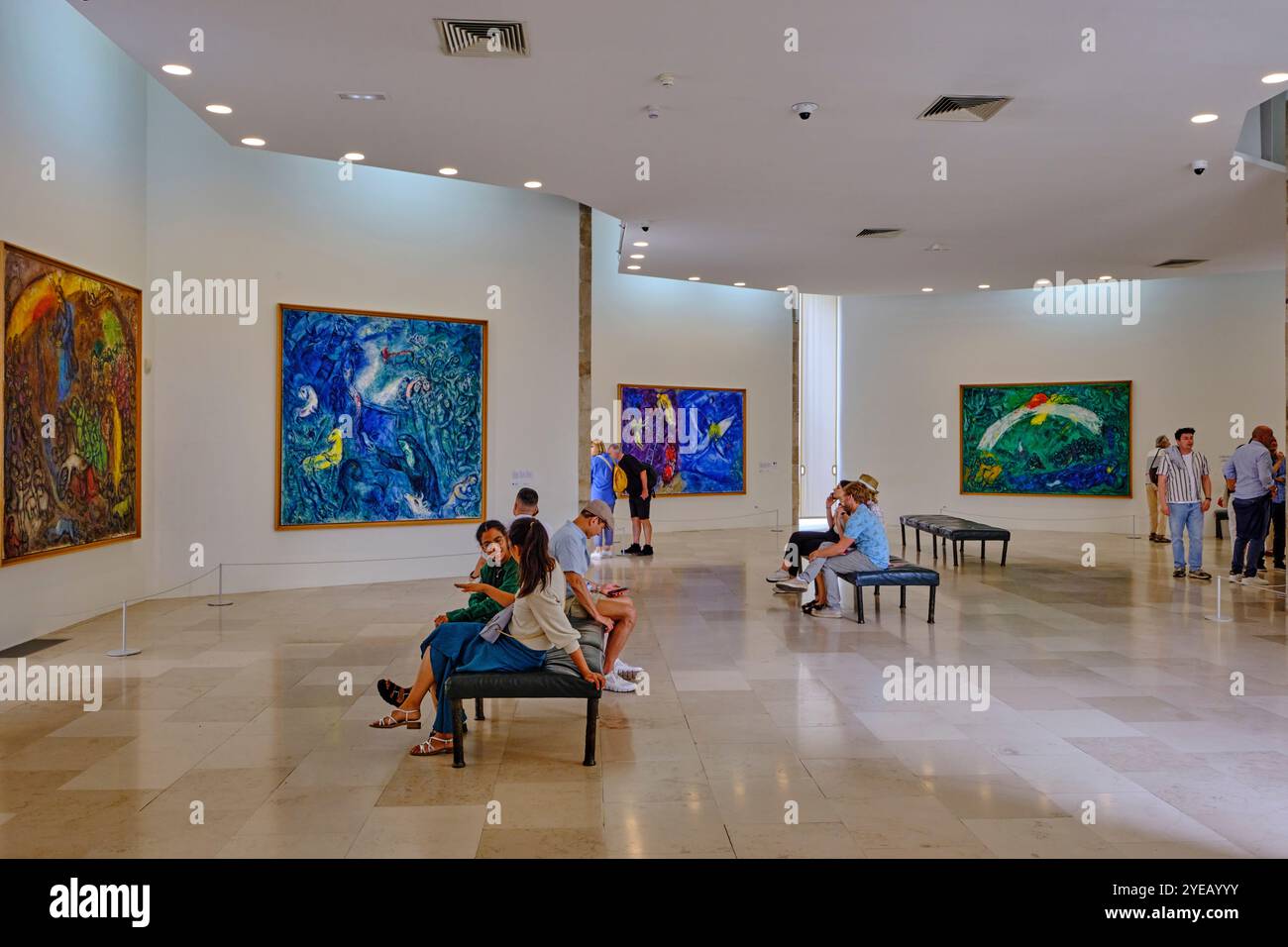 Frankreich, Alpes-Maritimes, Nizza, Marc Chagall Nationalmuseum, Raum mit Gemälden der biblischen Botschaft Stockfoto