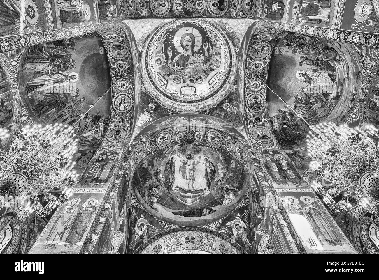 Innenraum der Kirche des Erlösers auf vergossenen Blutes in St. Petersburg, Russland Stockfoto