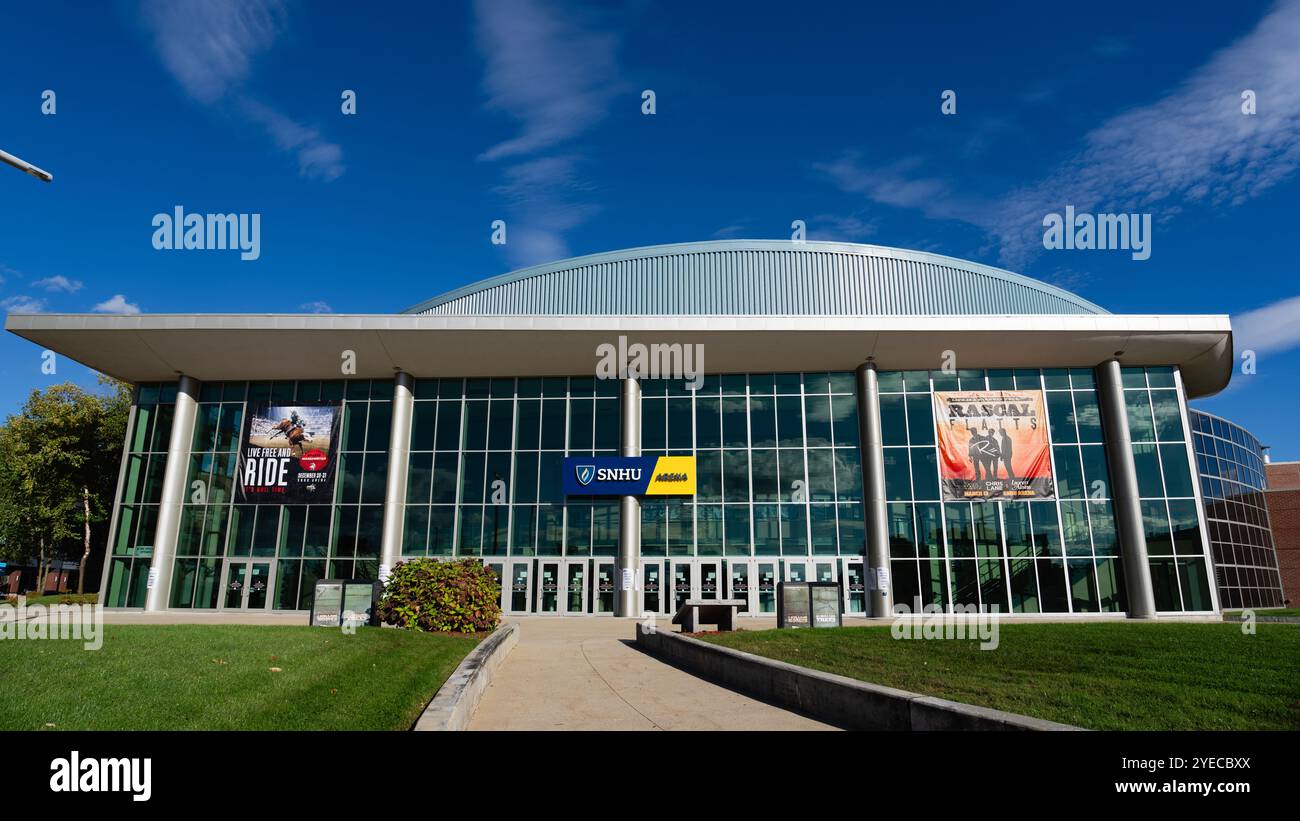 Manchester, New Hampshire – 9. Oktober 2024: Die SNHU Arena, eine von ASM Global verwaltete Einrichtung, ist eine Halle für Veranstaltungen. Stockfoto