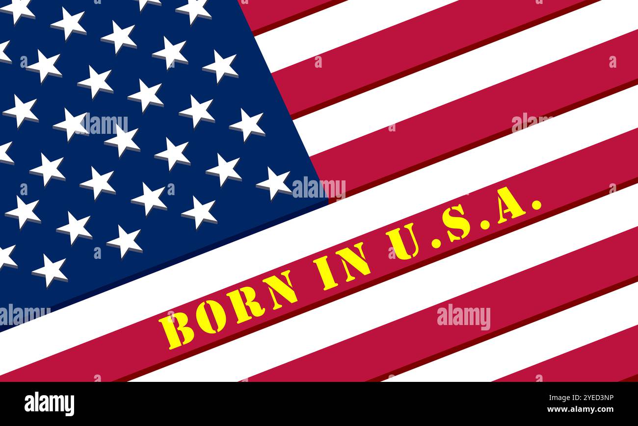 Flagge der Vereinigten Staaten von Amerika in 3D-Grafiken. Der Stolz, in der US-Flagge geboren zu werden, ist der Stolz eines Volkes, die Erinnerung und die Kraft der Freiheit. Abstimmungen Stockfoto