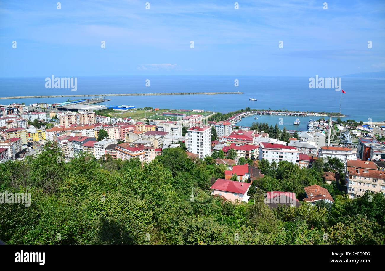 Ein Panoramablick von der Stadt Rize in der Türkei Stockfoto