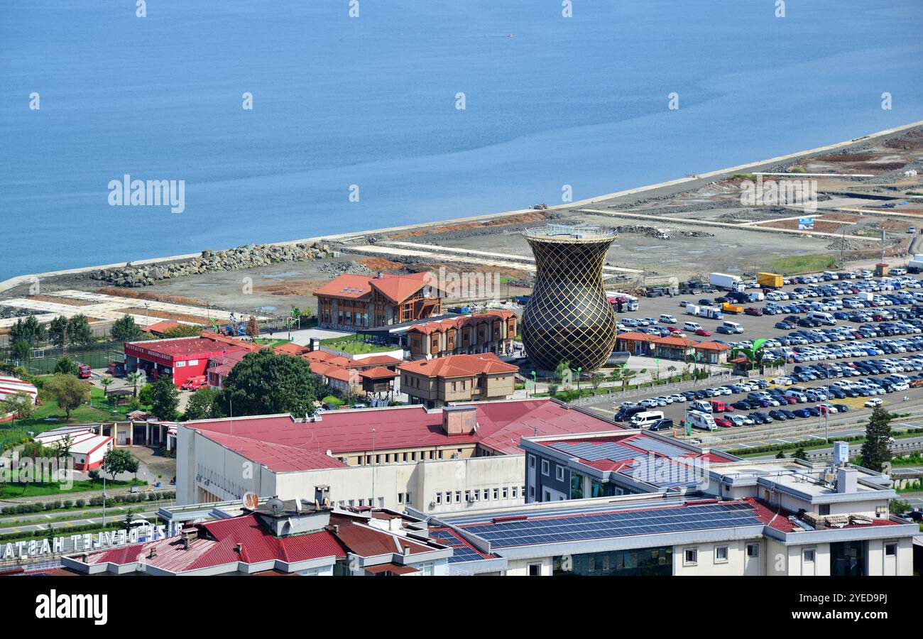 Ein Panoramablick von der Stadt Rize in der Türkei Stockfoto