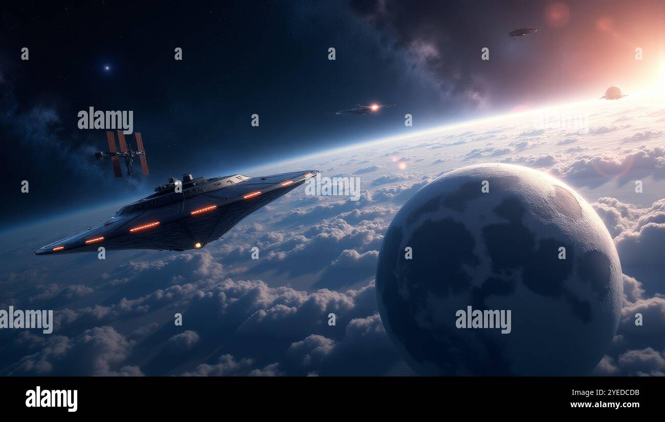 UFOs auf der Erde Stockfoto