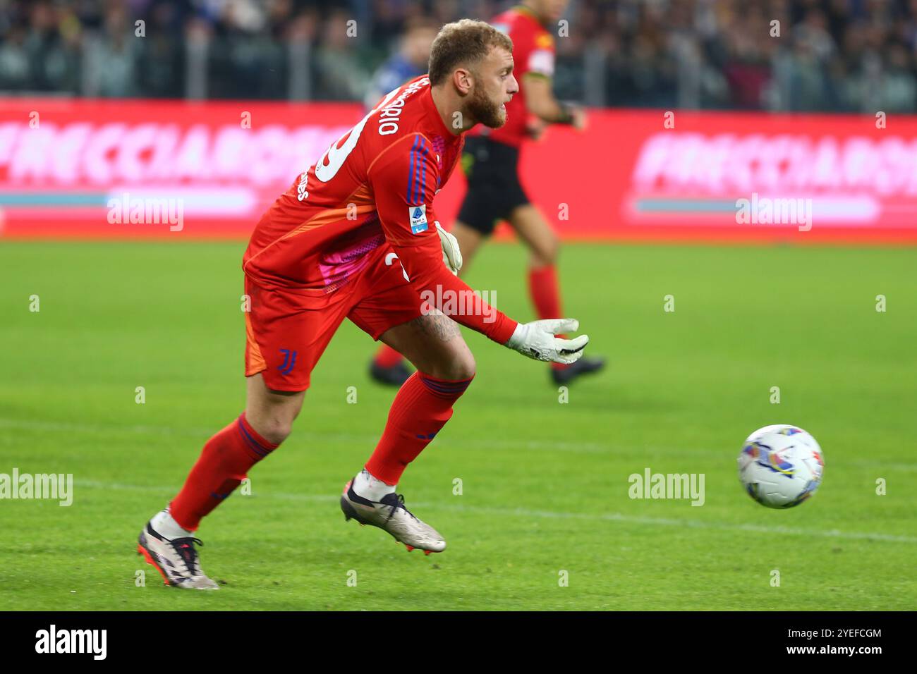 Michele Di Gregorio vom FC Juventus während des Spiels der Serie A zwischen Juventus FC und Parma Calcio 1913 am 30. Oktober 2024 im Allianz Stadium in Turin, Stockfoto