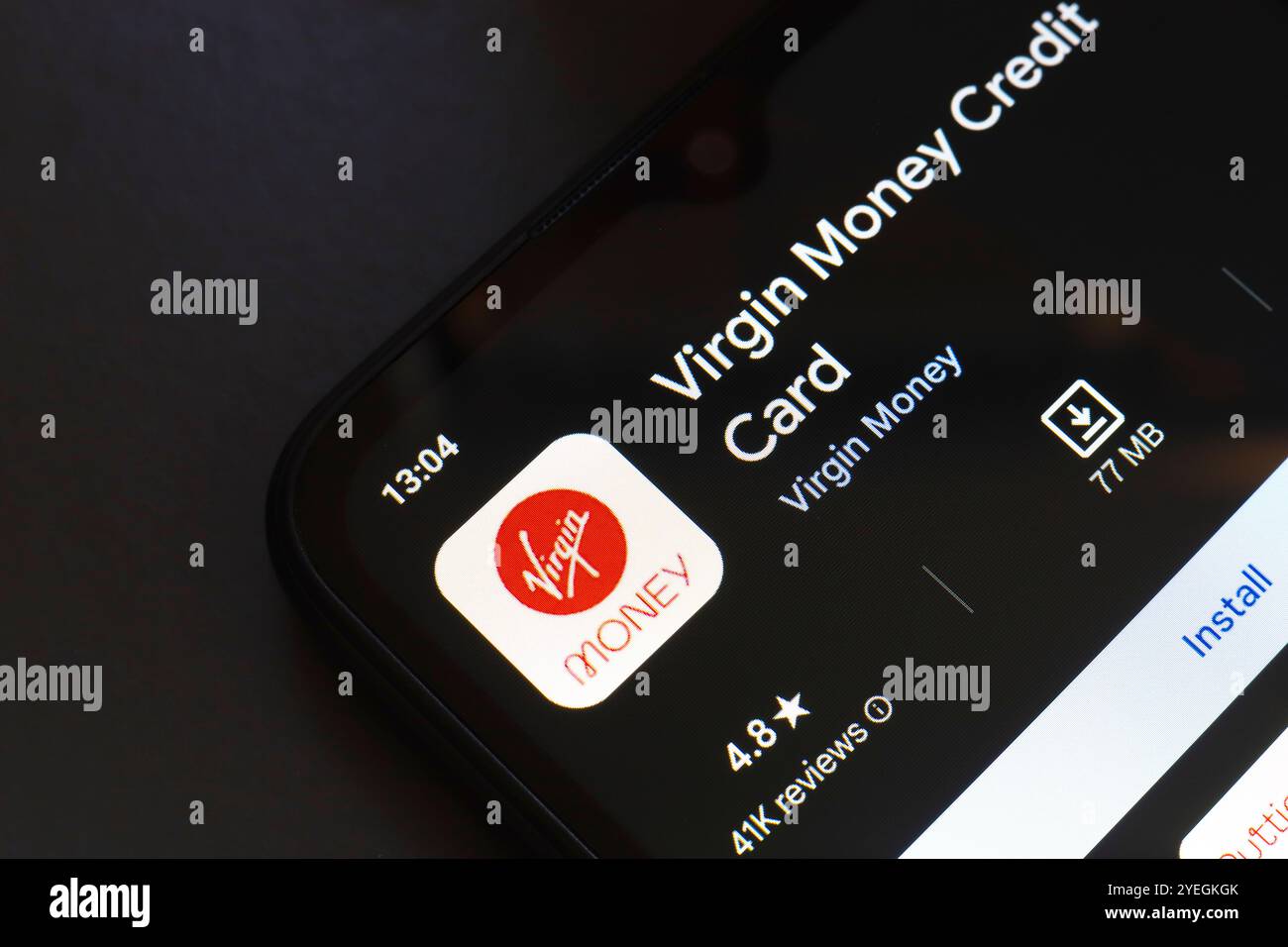 31. Oktober 2024, Brasilien. In dieser Abbildung wird das Logo der Virgin Money App auf einem Smartphone-Bildschirm angezeigt Stockfoto