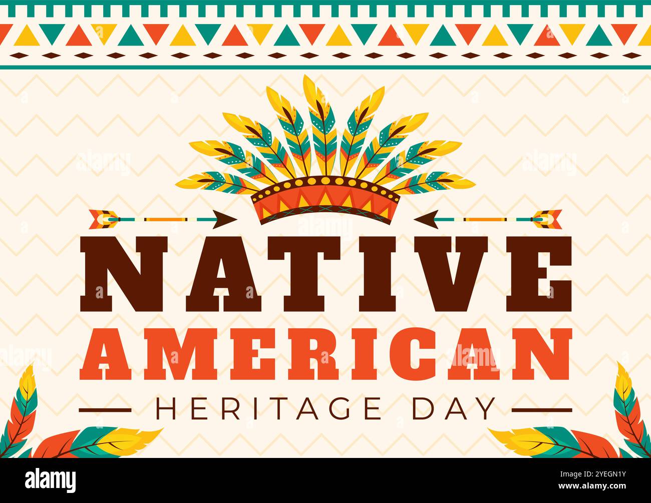 Ureinwohner American Heritage Day Vector Illustration, die indigene Stammeskultur und Traditionen in einem flachen Stil Cartoon Hintergrund feiert Stock Vektor