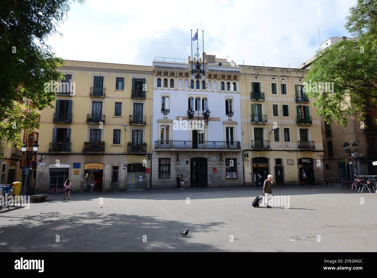 Plac de la Vila de Gràcia, Barcelona, Spanien. Stockfoto