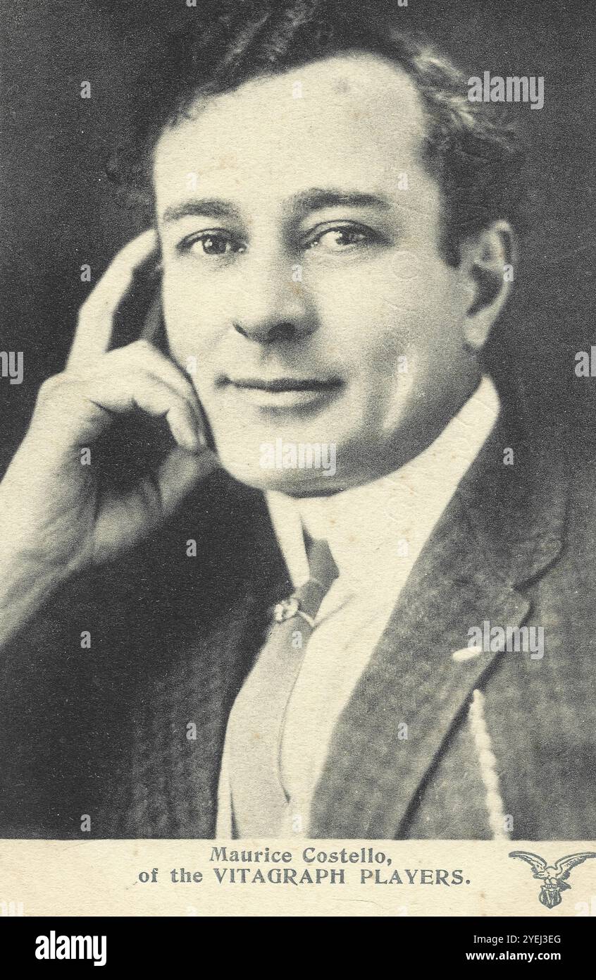 Maurice Costello amerikanischer Stummfilmstar. Ein Vintage-Bild des amerikanischen Stummfilmstars Maurice Costello. Stockfoto