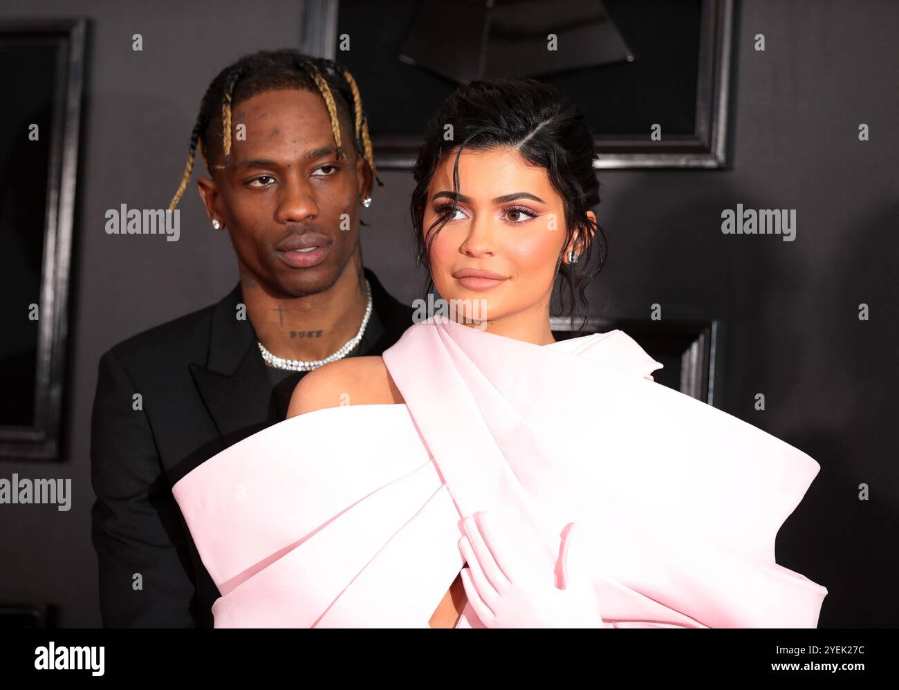 61. Grammy Awards - Arrivals - Los Angeles, California, USA, 10. Februar 2019 - Travis Scott und Kylie Jenner. Stockfoto