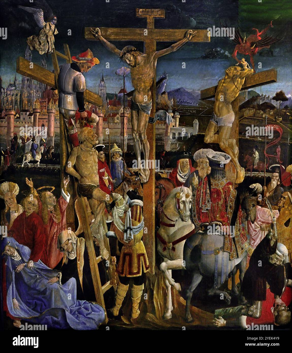 Christus am Kreuz 1500, von anonymer Autorin (Süddeutschland) Museum der Schönen Künste von Dijon Frankreich Stockfoto