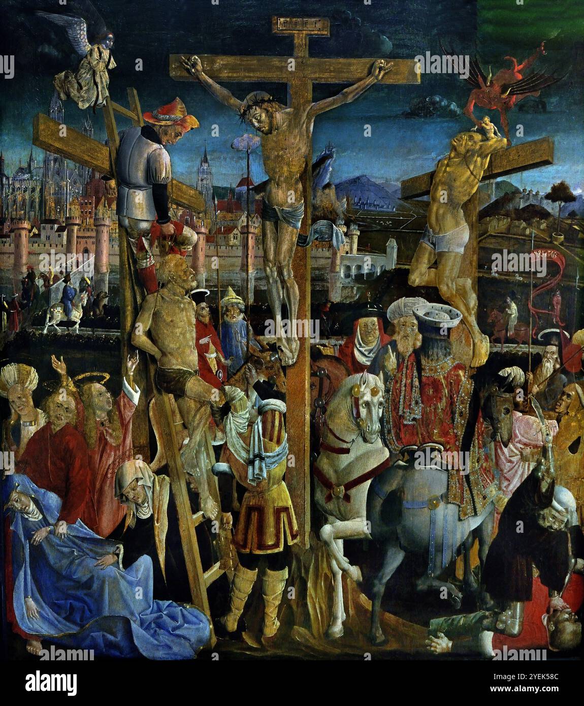 Christus am Kreuz 1500, von anonymer Autorin (Süddeutschland) Museum der Schönen Künste von Dijon Frankreich Stockfoto