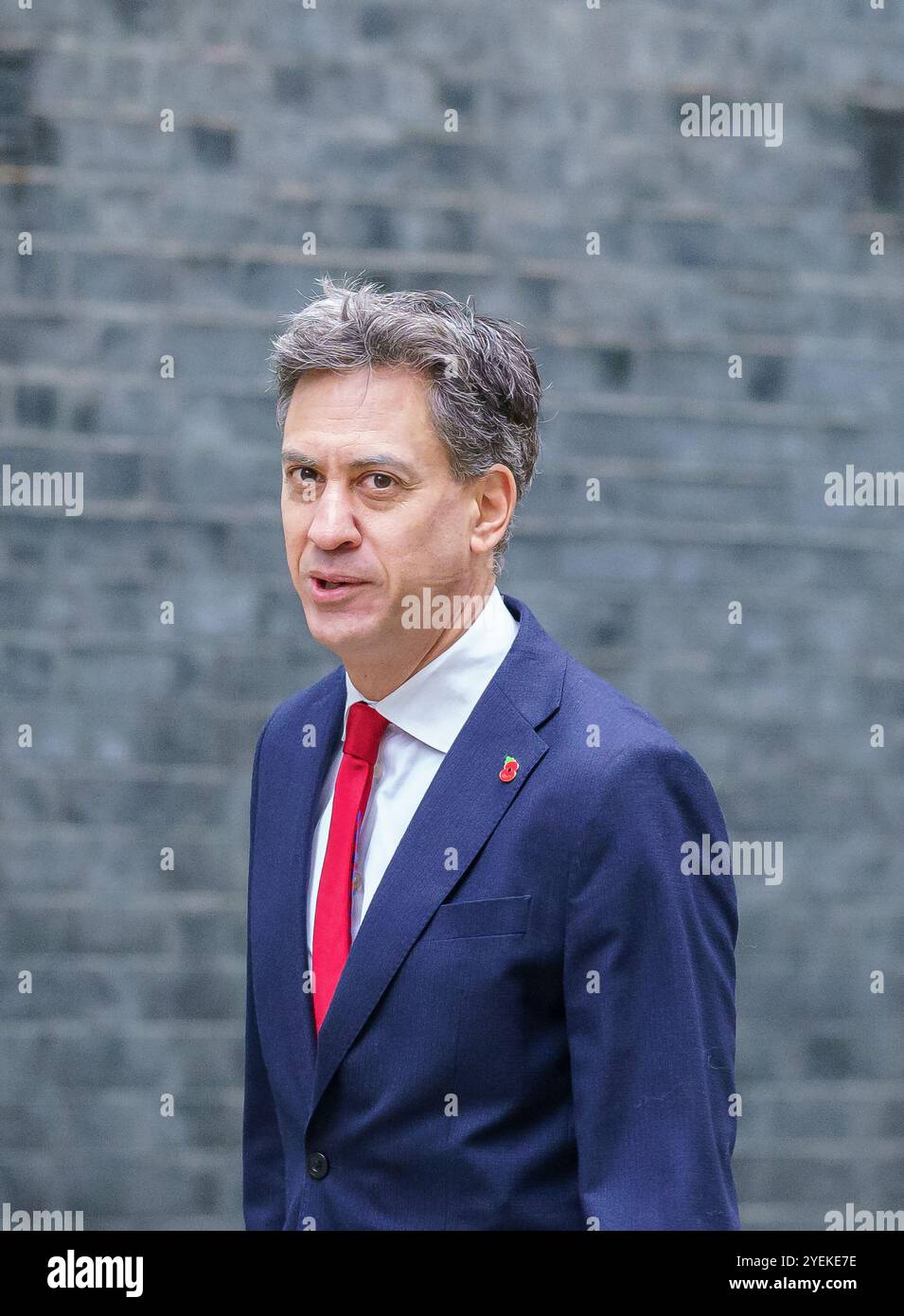 RT Hon Ed Miliband, Staatssekretär für Energiesicherheit und Net Zero, in der Downing Street. Stockfoto