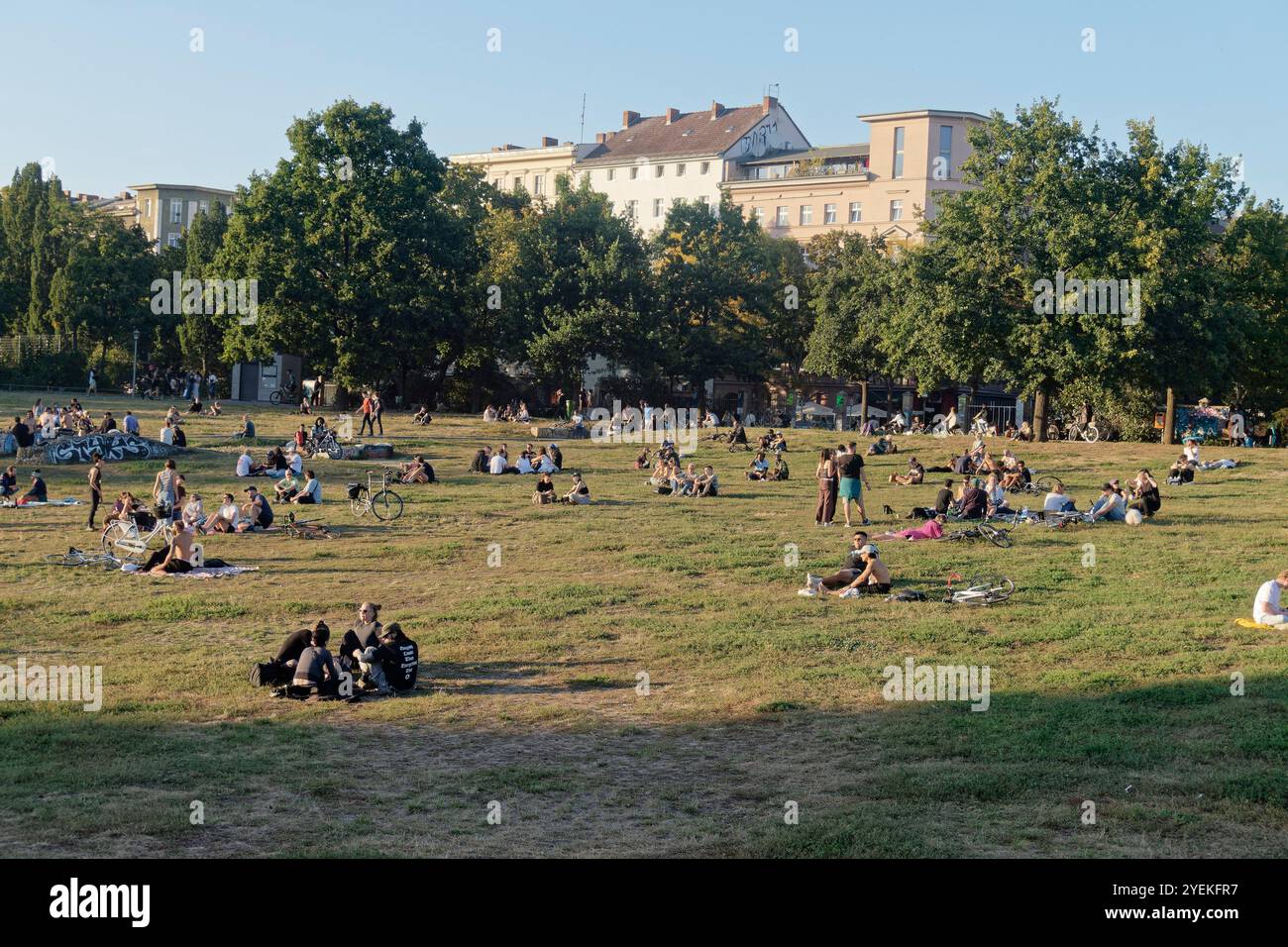 Görlitzer Park, Altweibersommer, September 2024, Berlin-Kreuzberg Stockfoto