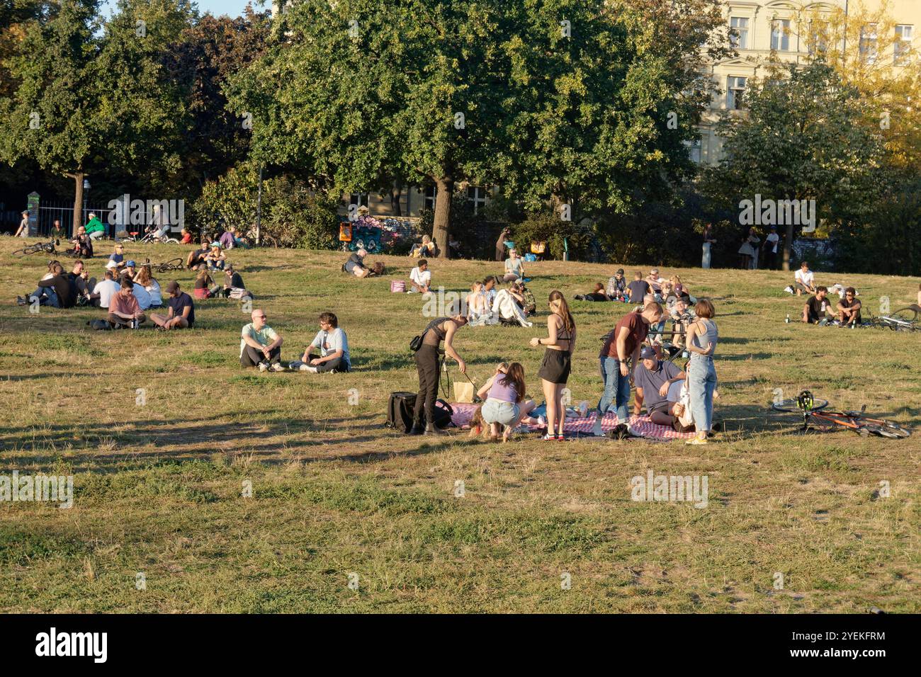 Görlitzer Park, Altweibersommer, September 2024, Berlin-Kreuzberg Stockfoto