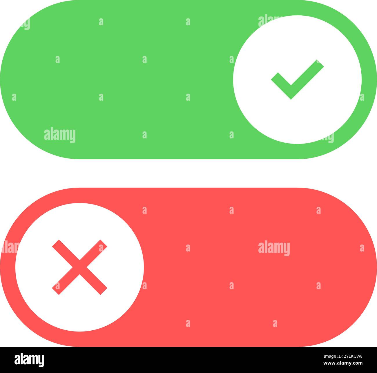 Ein- und Ausschalter der Benutzeroberfläche. Umschalten des UI-Symbols. Stock Vektor