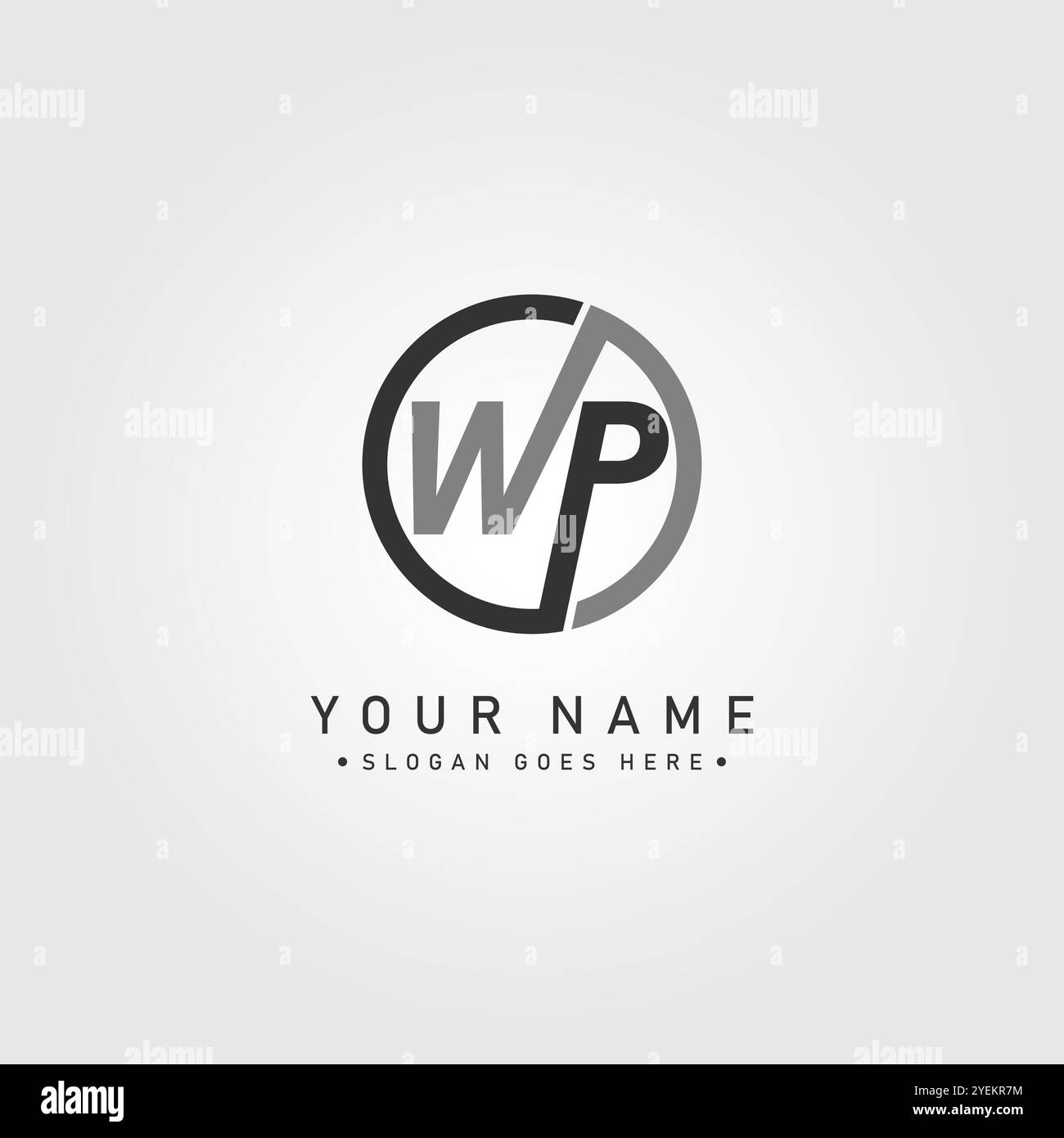 Abstraktes Letter WP Logo – Initial Monogramm Template für Alphabet W und P Stock Vektor