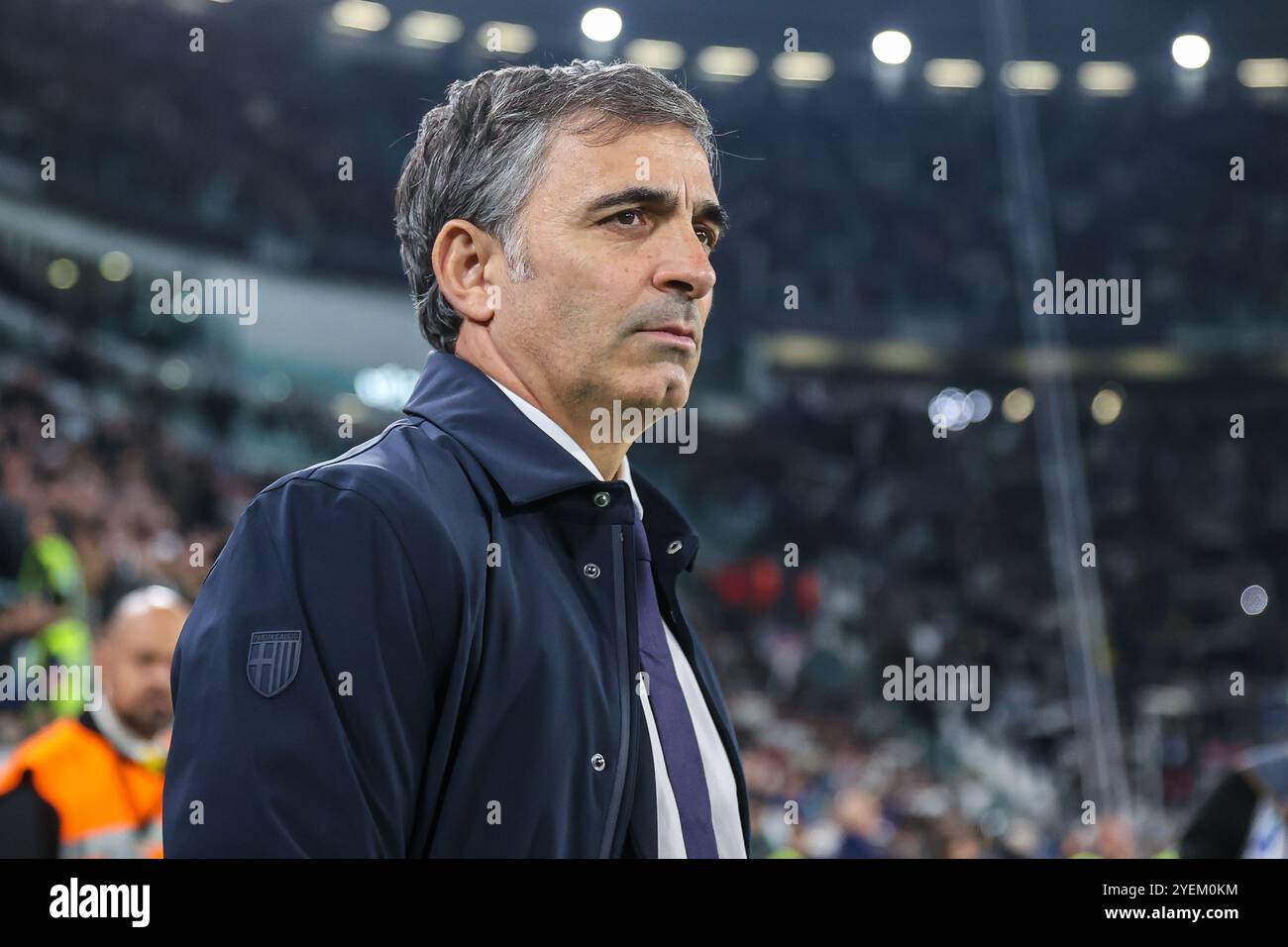 Turin, Italien. 30. Oktober 2024. Fabio Pecchia Head Coach von Parma Calcio 1913 sieht sich beim Fußballspiel der Serie A 2024/25 zwischen Juventus FC und Parma Calcio 1913 im Allianz Stadium an. Juventus 2: 2 Parma. Quelle: SOPA Images Limited/Alamy Live News Stockfoto