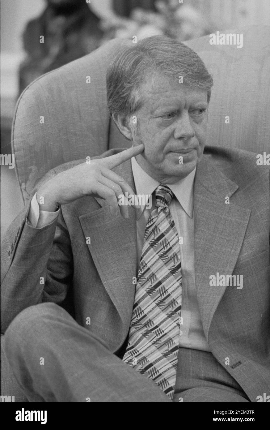 Interview mit Präsident Carter. USA. 24. März 1977 Stockfoto