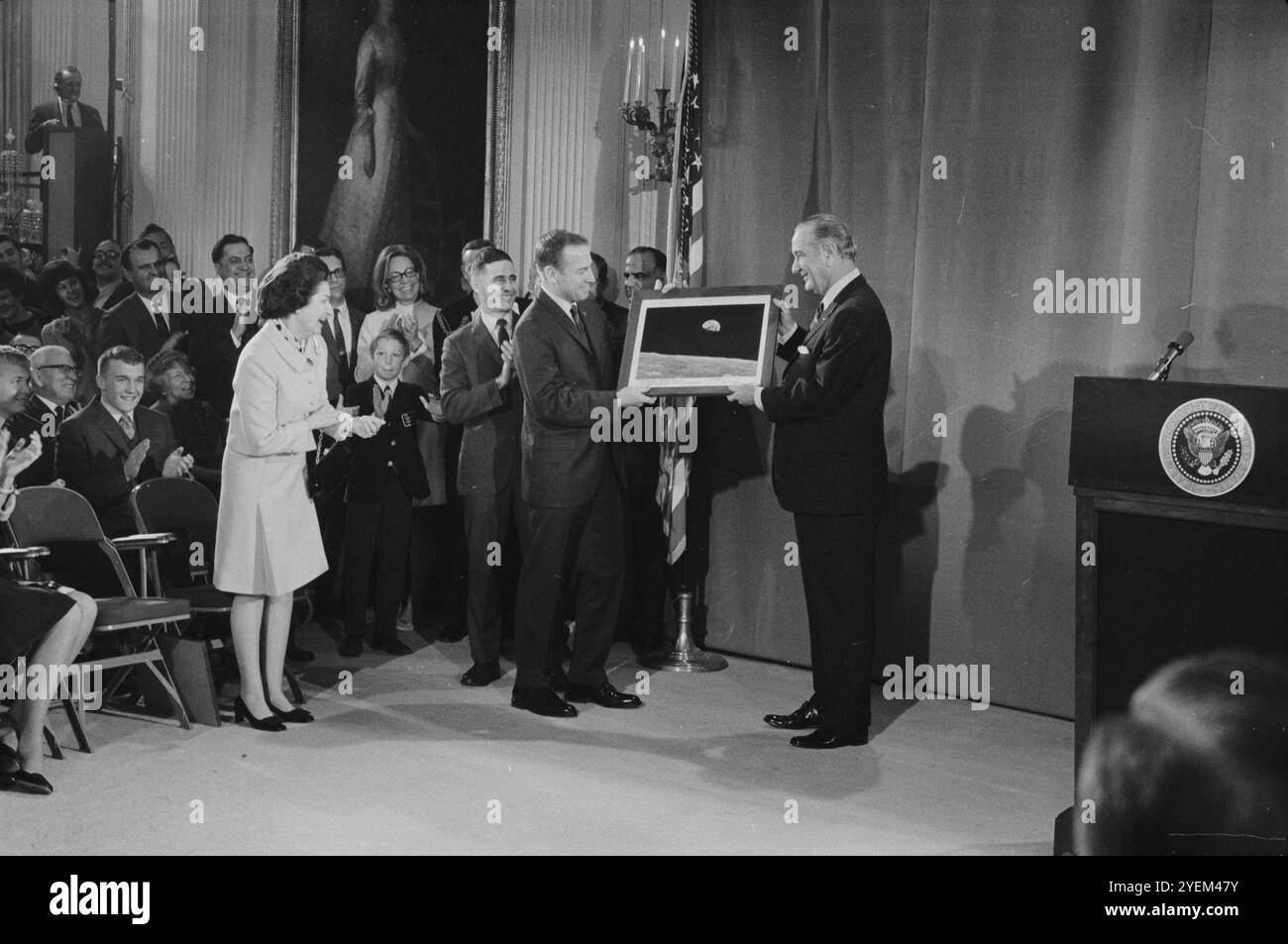 Astronauten im Weißen Haus. Washington DC., USA. 9. Januar 1969 Stockfoto