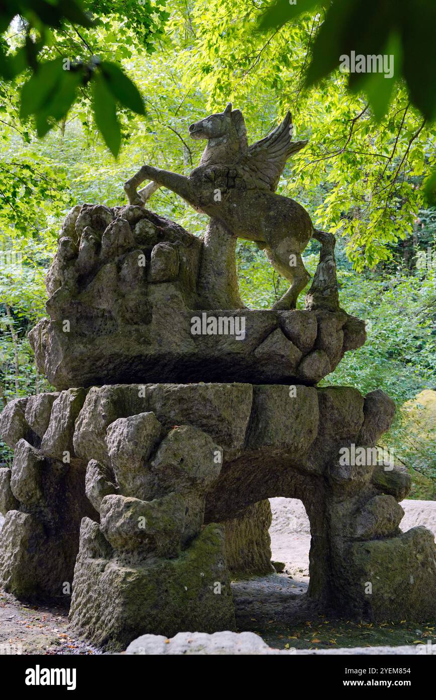 Sacro Bosco, Heiliger Wald, Park der Monster, Parco dei Mostri, Grotesque, Bomarzo, Provinz Viterbo Stockfoto