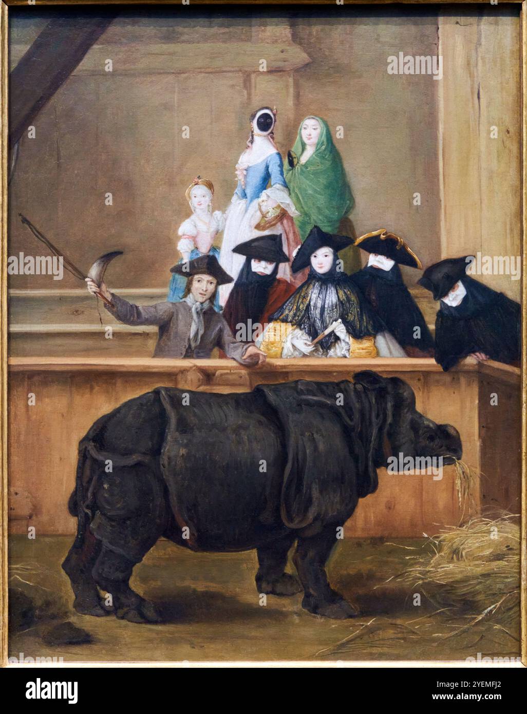 Ausstellung eines Rhinozeros in Venedig, wahrscheinlich 1751, Pietro Longhi (1701-1785), National Gallery, London, UK Stockfoto