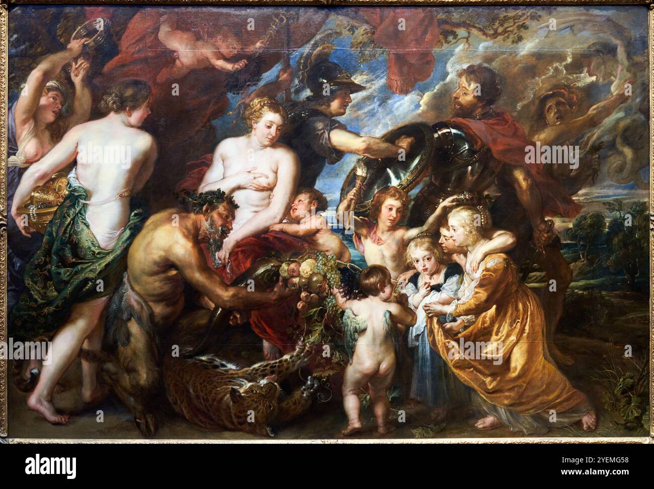 Minerva beschützt Pax vor dem Mars (Frieden und Krieg), 1629–1630, Peter Paul Rubens (1577–1640), der National Gallery, London, Großbritannien Stockfoto