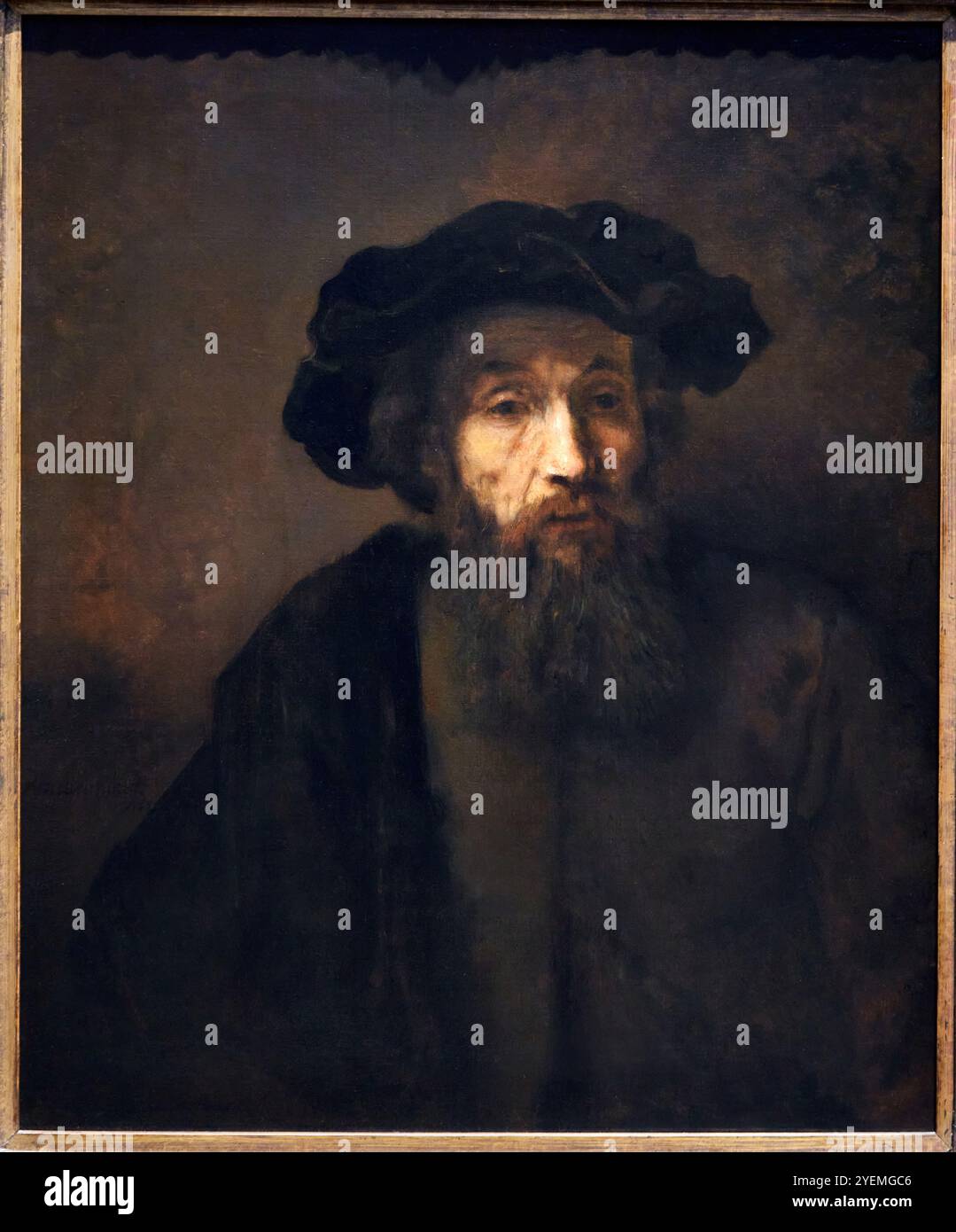 A Bearded man in a Cap, Ende der 1650er Jahre, Rembrandt (1606–1669), The National Gallery, London, UK Stockfoto