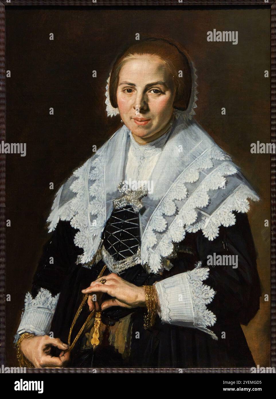 Porträt einer Frau mit einem Fan, um 1640, Frans Hals (1582/3-1666), The National Gallery, London, UK Stockfoto