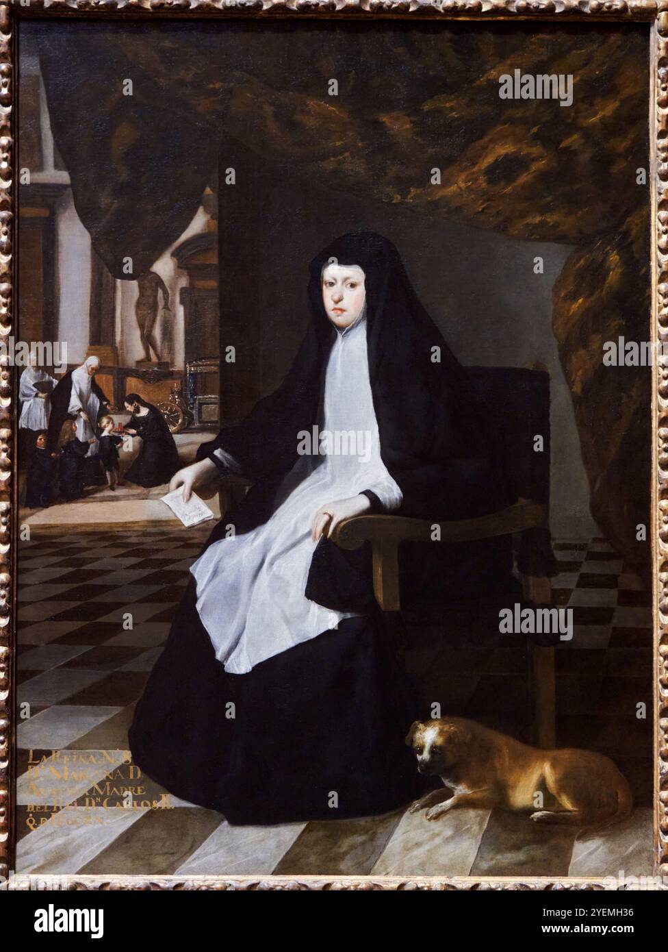 Königin Mariana von Spanien in Trauer, 1666, Juan Bautista Martínez del Mazo (ca. 1612/16; gestorben 1667), National Gallery, London, Großbritannien Stockfoto