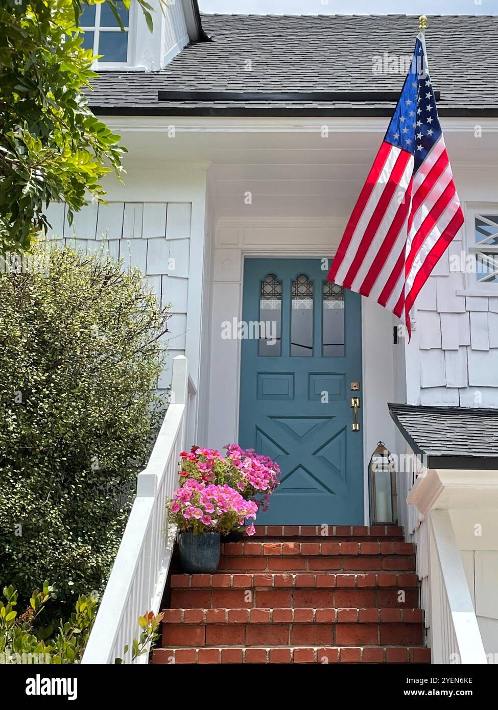 Dekoration mit amerikanischer Flagge zu Hause Stockfoto