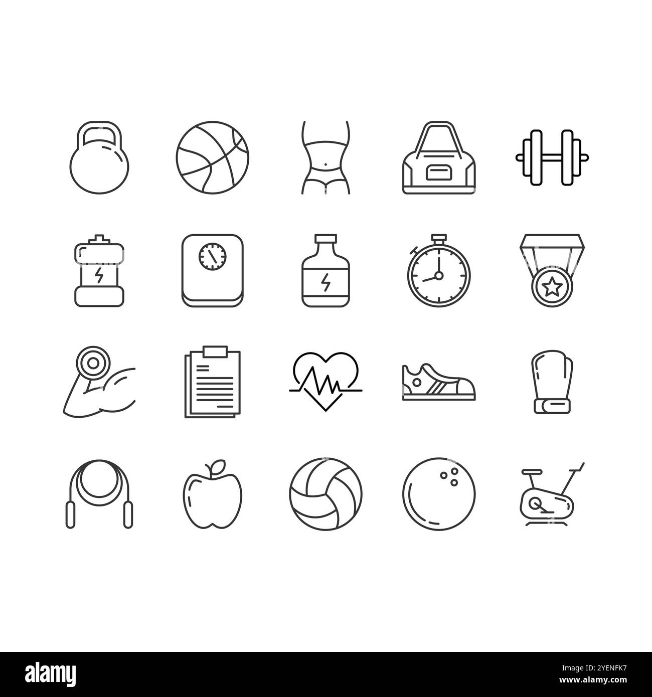 Design Des Besten Outline Sport Icon Sets Stock Vektor