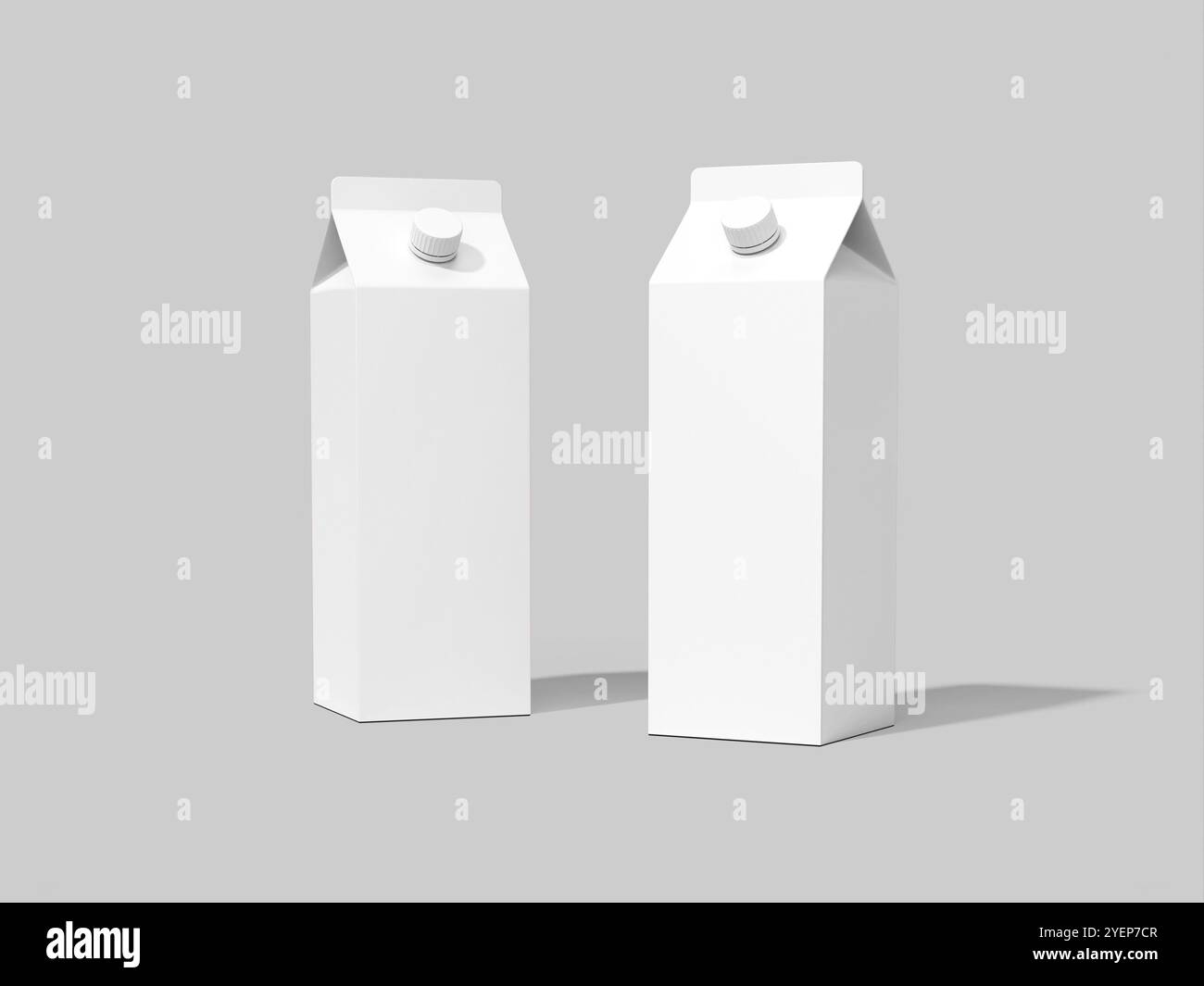 White blank Box Packaging Mockup für Getränkebehälter Stockfoto