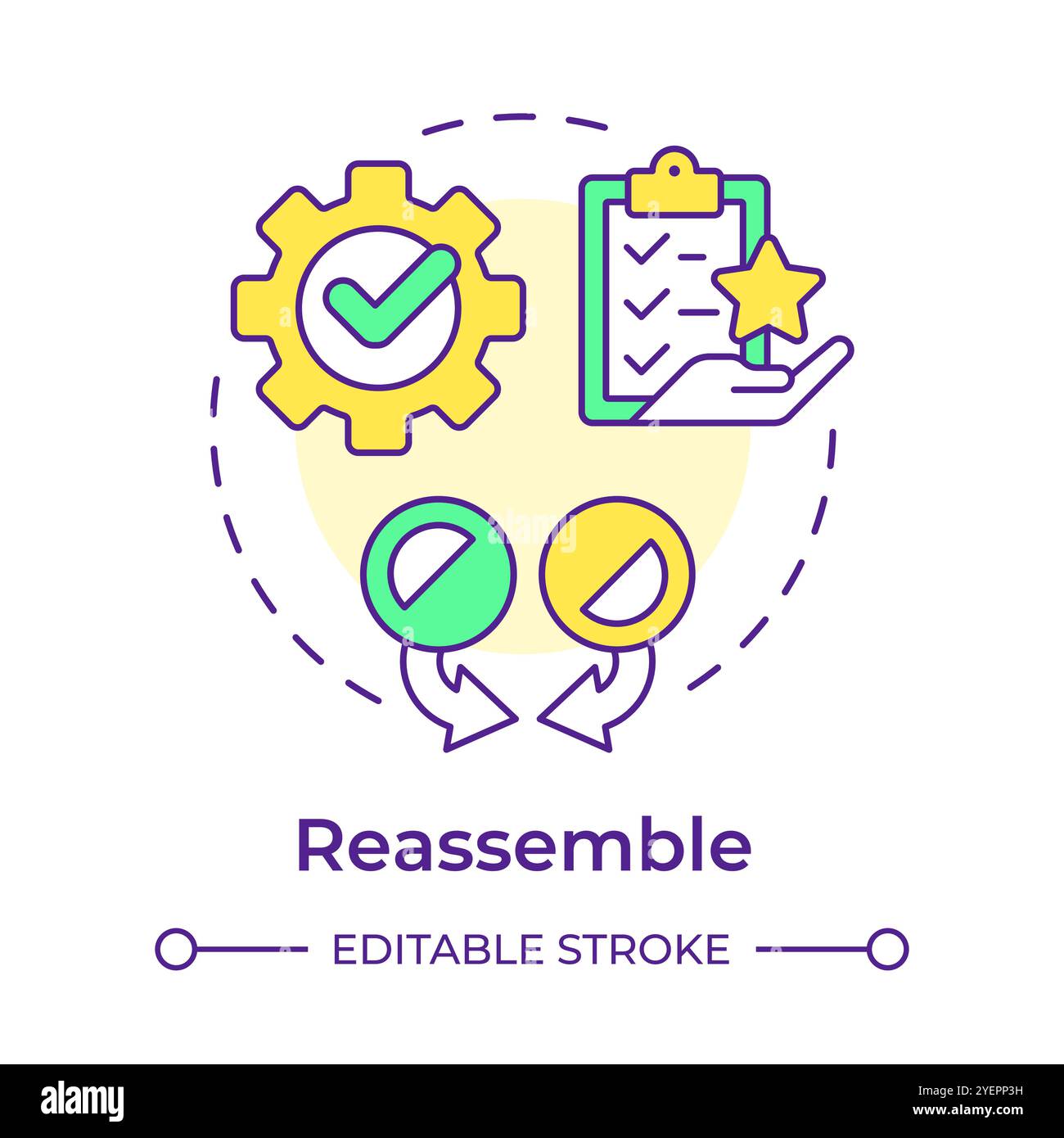 Symbol „Multi Color Concept“ (mehrfarbiges Konzept Stock Vektor