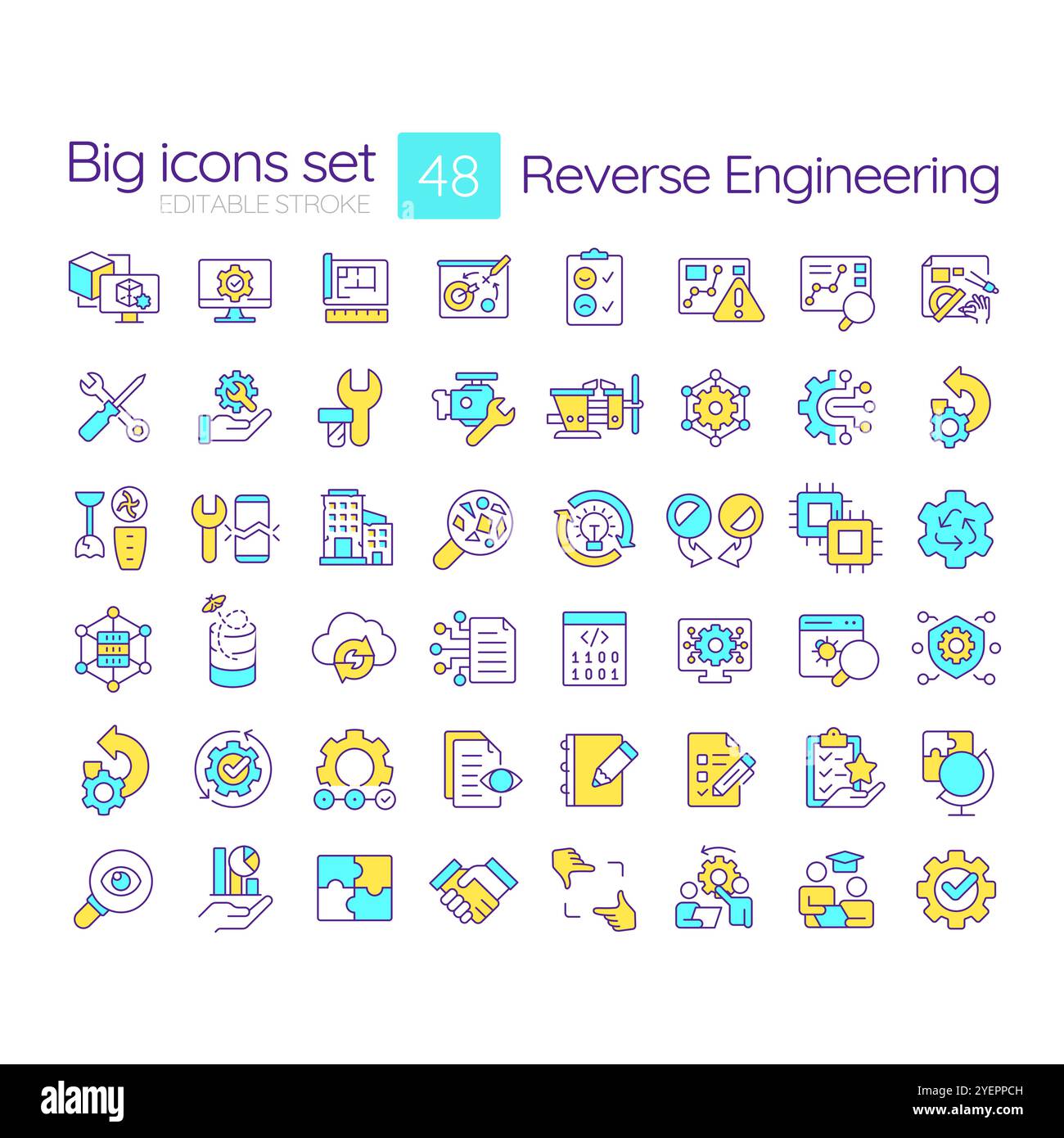 RGB-Farbsymbole für Reverse Engineering Stock Vektor