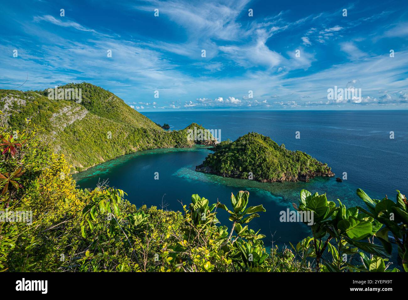 Die berühmte herzförmige Lagune in Raja Ampat Stockfoto